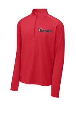 Mens Red Sport Wick Stretch Quarter Zip Pullover