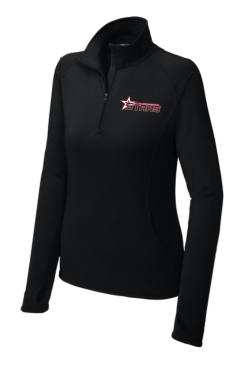 Womens Black Sport Wick Stretch Quarter Zip Pullover