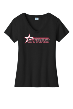Womens Black V Neck Tee