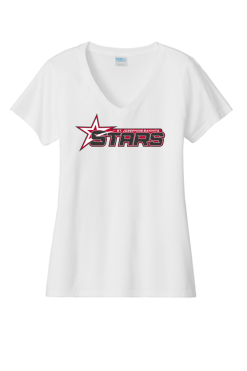Womens White V Neck Tee