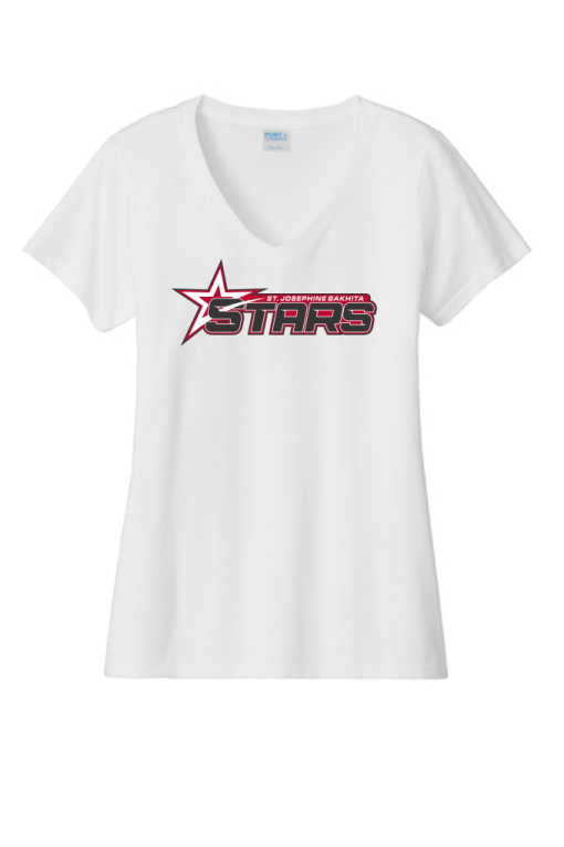Womens White V Neck Tee