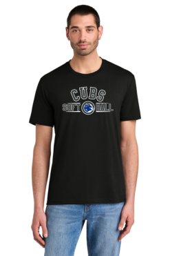 Adult Black TriBlend TShirt With Cubs Sofball Logo Full Chest