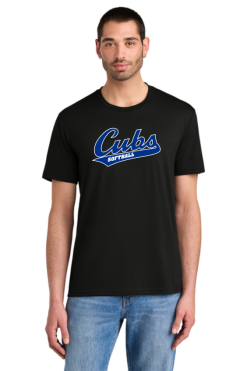 Adult Black TriBlend TShirt With Cubs Softball Script Logo Full Chest