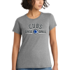 Women's Grey Frost TriBlend TShirt With Cubs Baseball Logo Full Chest