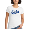 Women's White TriBlend TShirt With Cubs Softball Script Logo Full Chest