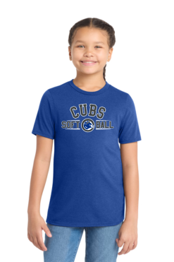 Youth Deep Royal TriBlend TShirt With Cubs Sofball Logo Full Chest