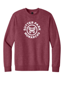 DT6104 Heathered Cardinal Fleece Crewneck