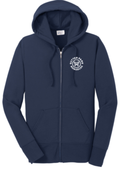 LPC78ZH Navy Women's Core Fleece Full Zip Hooded Sweatshirt