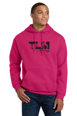 18500 heliconia adult hooded sweatshirt with tlm full chest black logo
