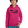 18500b heliconia youth hooded sweatshirt with tlm full chest black logo