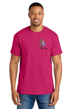 8000 heliconia adult t shirt with left chest logo