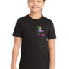 dt130y black youth triblend t shirt with left chest logo