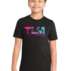 dt130y black youth triblend t shirt with tlm full chest logo