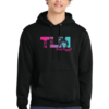 pc78h black adult hooded sweatshirt with tlm full chest logo