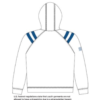 sublimated white hooded sweatshirt with logo on front back view 1