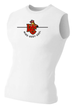 A4 2306 White Compression Muscle Sleeveless Tee with WC logo - front