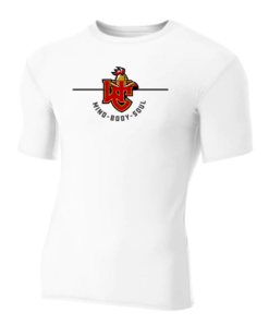 A4 3130 White Compression Short Sleeve Tee with WC logo - front