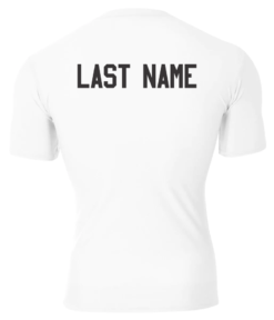 A4 3130 White Compression Short Sleeve Tee with WC logo - back