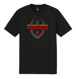 Dm130 Black TriBlend Tshirt with vertical football logo
