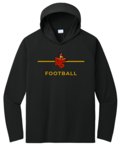 PC380H Black Performance Pullover Hooded Tee with logo