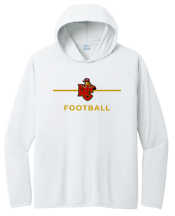 PC380H White Performance Pullover Hooded Tee with logo