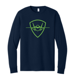 29LS Navy Dri-Power Long Sleeve with Nighthawk logo full chest