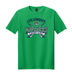 64000 Irish Green Softstyle T-Shirt with Columbus Mavericks Hockey Club logo