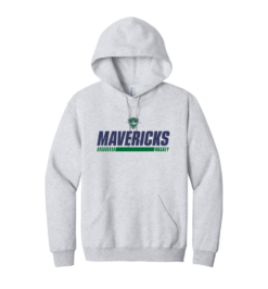 996M Ash NuBlend Pullover Hooded Sweatshirt with Mavericks Hockey logo full chest