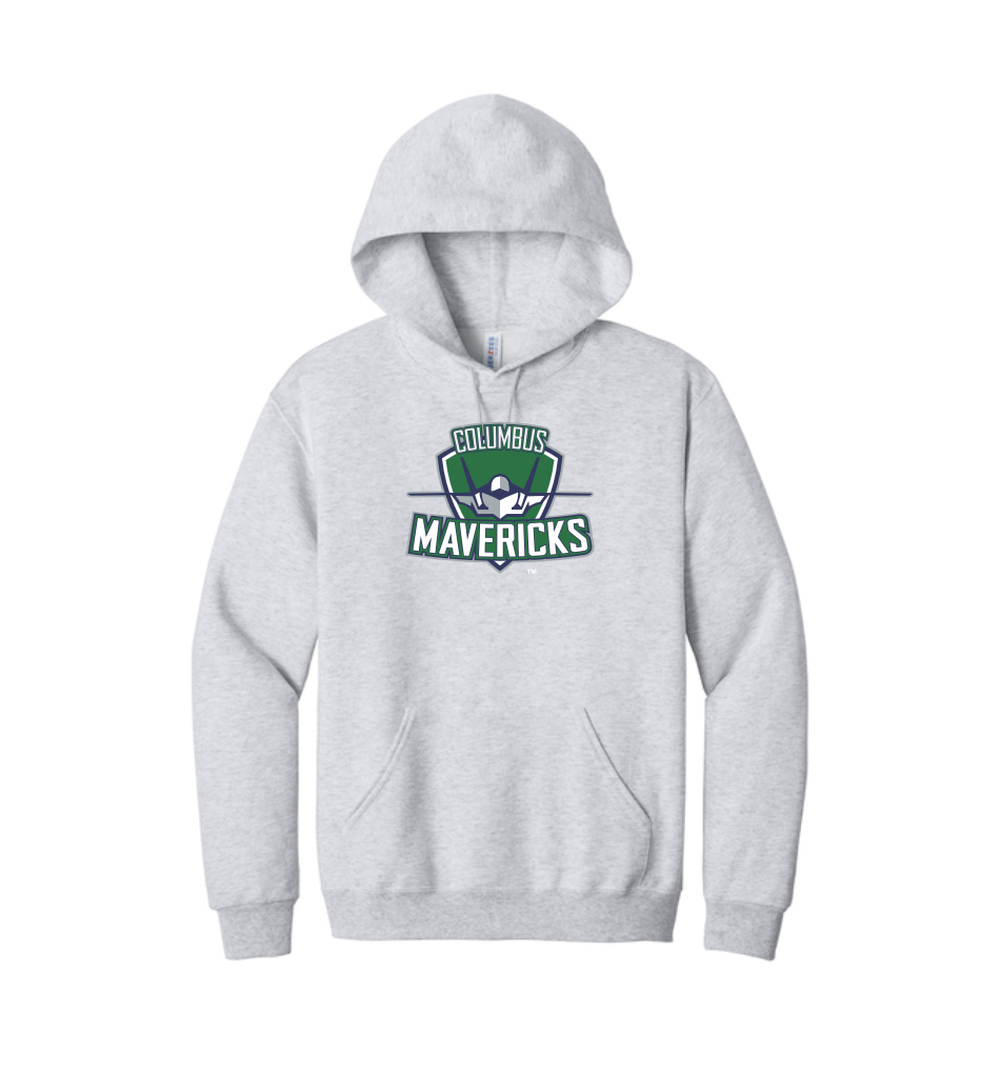 996M Ash NuBlend Pullover Hooded Sweatshirt with Columbus Mavericks logo full chest