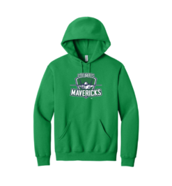 996M Kelly Green NuBlend Pullover Hooded Sweatshirt with Columbus Mavericks logo full chest