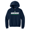 996M Navy NuBlend Pullover Hooded Sweatshirt with Mavericks Hockey logo full chest