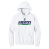 996M White NuBlend Pullover Hooded Sweatshirt with Mavericks Hockey logo full chest