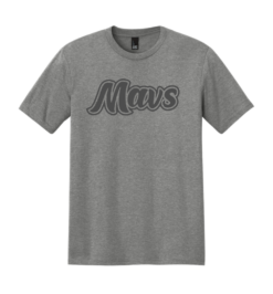DM130 Gray Frost Triblend Shirt with Mavs in Clear Ink