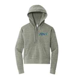 DT1311 Gray Frost Women's Perfect Tri Fleece 1/2-Zip Pullover with Mavs logo left chest