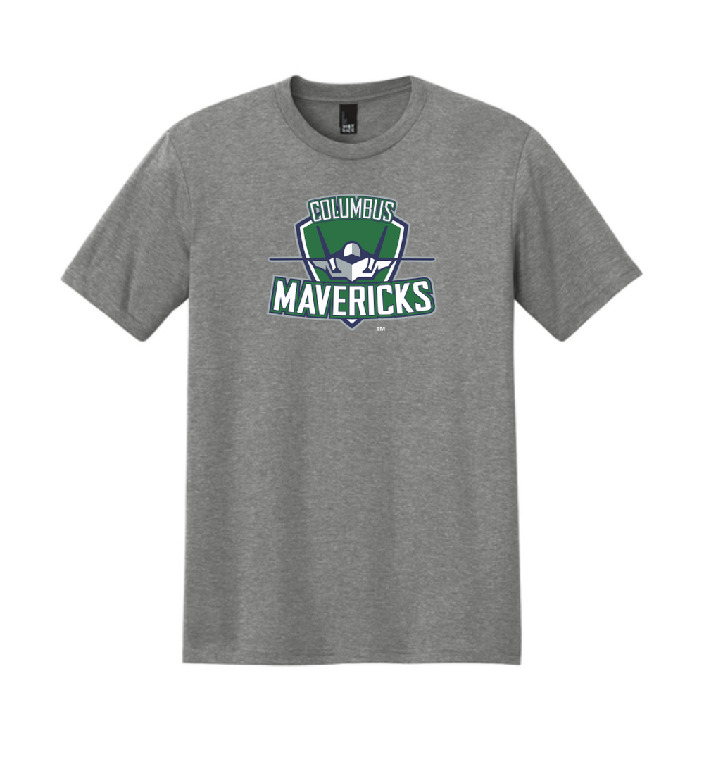 DM130 Gray Frost Triblend Shirt with Columbus Mavericks Logo Full Chest