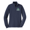 LST253 Navy Ladies Sport-Wick 1/4-Zip Sweatshirt with embroidered logo left chest