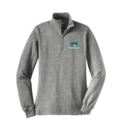 LST253 Vintage Heather Ladies Sport-Wick 1/4-Zip Sweatshirt with embroidered logo left chest