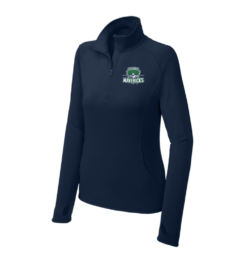LST850 Navy Ladies Sport-Wick Stretch 1/4-Zip Pullover with embroidered logo left chest
