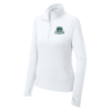 LST850 White Ladies Sport-Wick Stretch 1/4-Zip Pullover with embroidered logo left chest