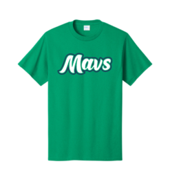 PC54 Kelly Green Core Cotton Tee with Mavs logo full chest