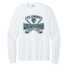 PC54LS White Long Sleeve Core Cotton Tee with Columbus Mavericks Hockey Club logo