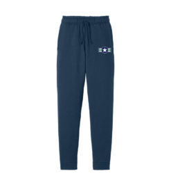PC78J Navy Core Fleece Jogger with Star and Stripes logo left hip