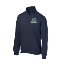ST253 Navy Sport-Wick 1/4-Zip Sweatshirt with embroidered logo left chest