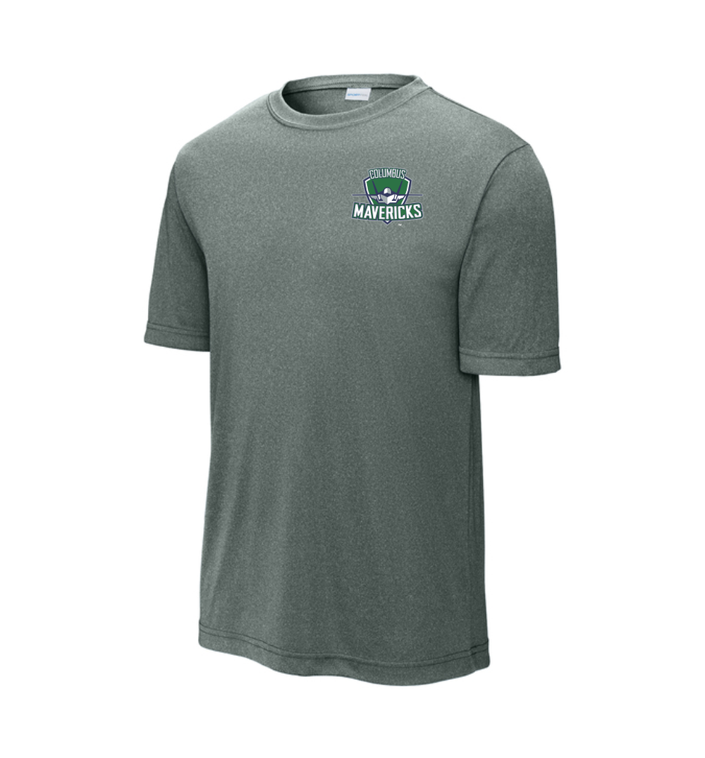 ST350 Gray Concrete PosiCharge Competitor Tee with Columbus Mavericks logo left chest