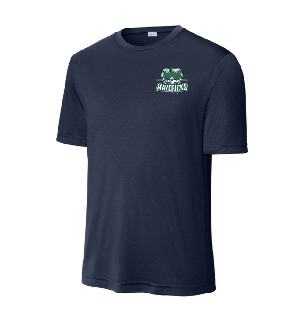 ST350 Navy PosiCharge Competitor Tee with Columbus Mavericks logo left chest