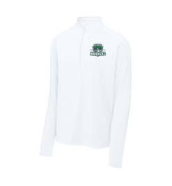 ST850 White Sport-Wick Stretch 1/4-Zip Pullover with embroidered logo left chest