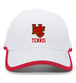 White and red Pacific Headwear Lite Series adjustable cap with the WC Tennis logo on the front
