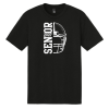 Black District Perfect Tri tee with white Senior 2027 football helmet logo