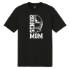 Black District Perfect Tri tee with white Senior 2027 football helmet and MOM logo
