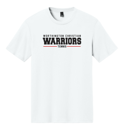 White District Perfect Tri tee with the Worthington Christian Warriors Tennis logo across the chest
